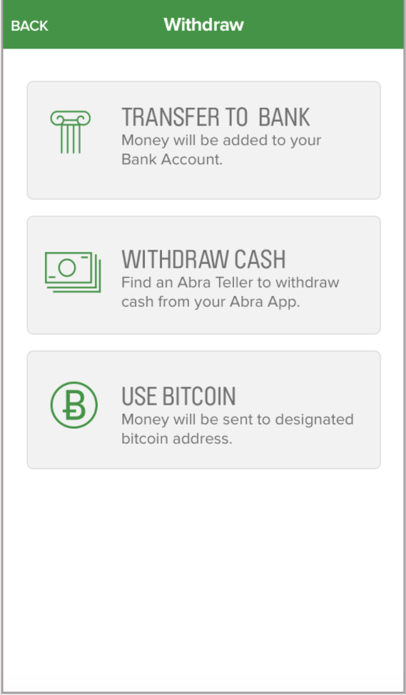 abra app withdraw charge bitcoin