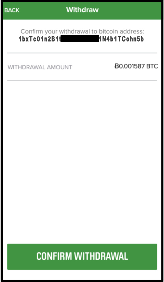 abra app withdraw charge bitcoin